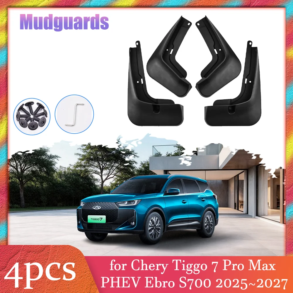 Car Mudflaps for Chery Tiggo 7 Pro Max Plus PHEV Ebro S700 2025~2027 Mud Flaps Splash Guards Cover Mudguards Fender Accessories