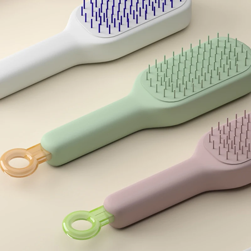 Portable Hair Comb Detangling Hair Brush Self-Cleaning Telescopic Anti Static Head Massager Travel Combs Hair Styling Accessorie