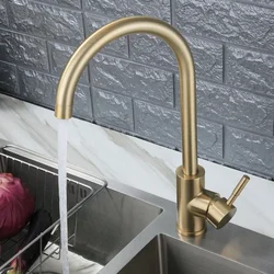 G1/2 G3/8 Kitchen Faucet Hot Cold Water Kitchen Faucets for Sink Gold Kitchen Faucet Single Hole Mixer Tap Kitchen Acceesories