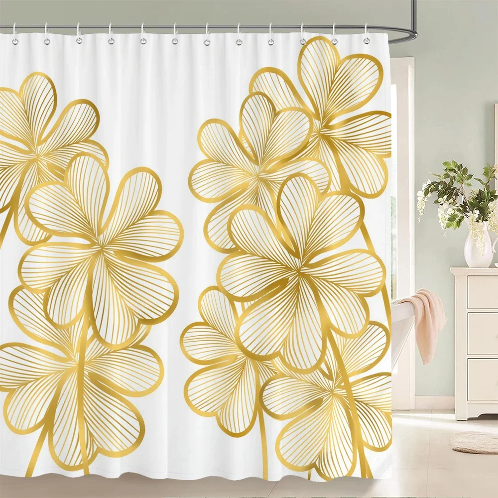 

Простая занавеска для душа в скандинавском стиле с принтом пальмовых листьев, полиэстеровая водонепроницаемая занавеска для украшения дома с крючком