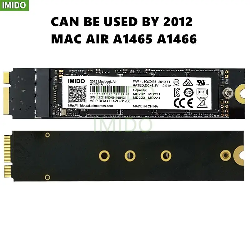 Dysk SSD do Macbooka Air A1466 1tb 512gb kompatybilny z urządzeniem Model Air Mid 2012 (EMC2558 EMC2559) Imido SSD Macbook Oficjalny sklep