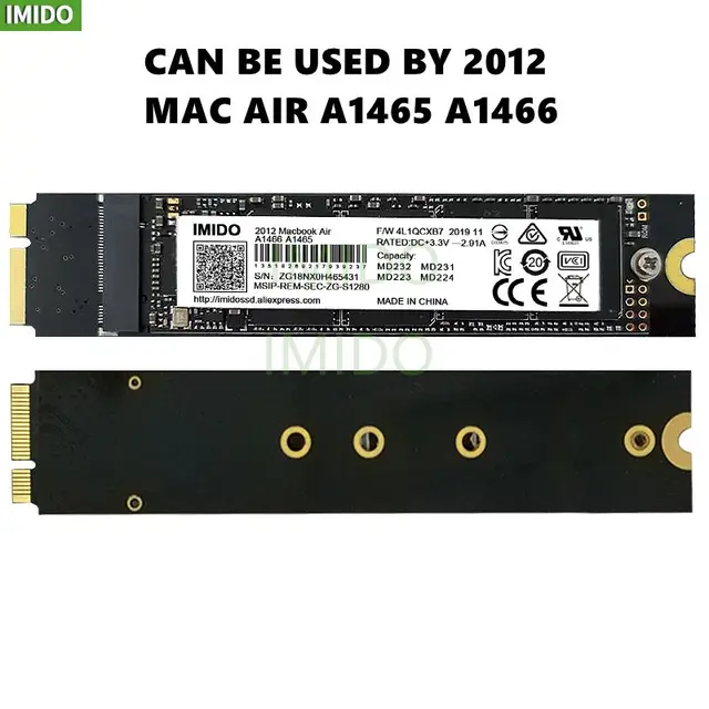 Dysk SSD do Macbooka Air A1466 1tb 512gb kompatybilny z urządzeniem Model Air Mid 2012 (EMC2558 EMC2559) Imido SSD Macbook Oficjalny sklep