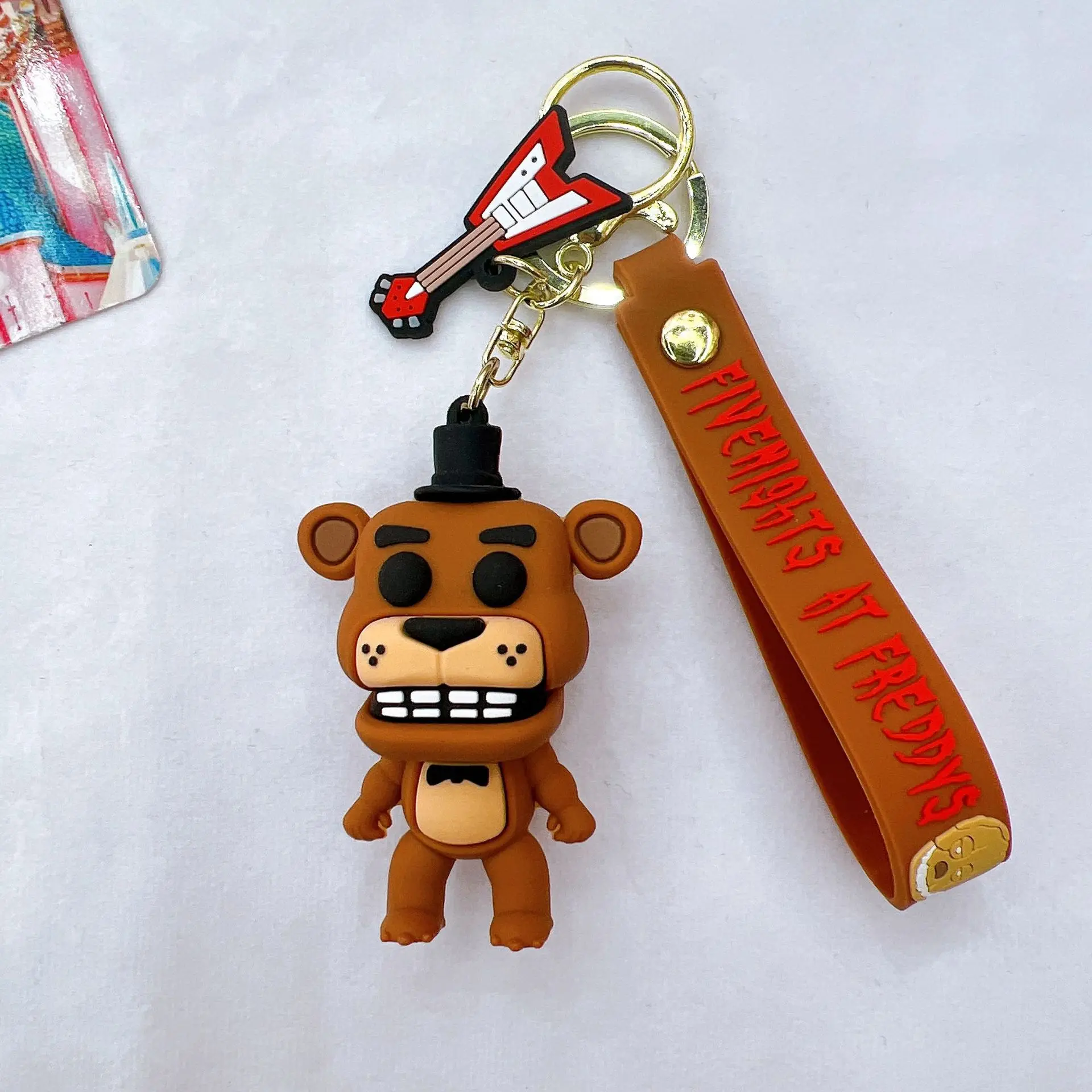 Großhandel Cartoon Spiel Action figur Fnaf Freddys Fazbear Bär Puppe Modell Spielzeug fünf Nächte Freddy Schlüssel bund für Kind Geburtstags geschenk – Detail 12