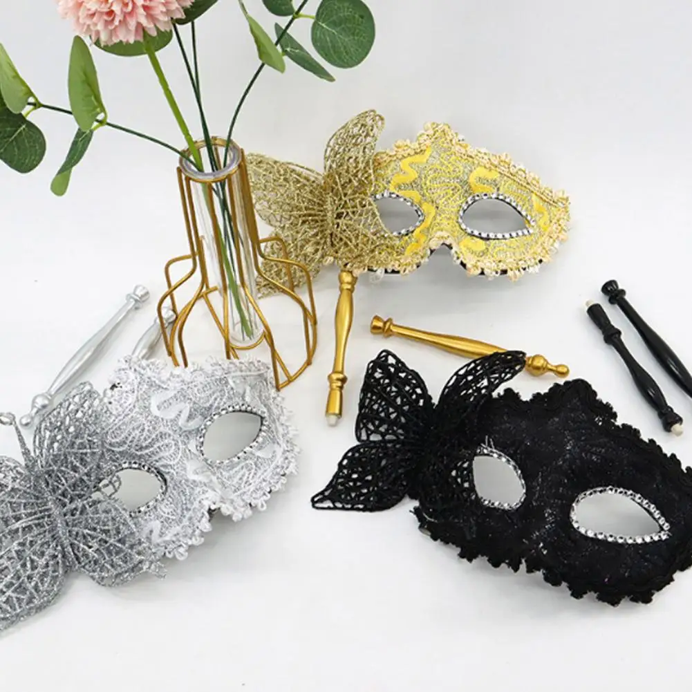 Classic Masquerade Face Cushion Elegant Venetian Masquerade Face Cushion Set for Women Retro Lace Makeup Cushions for Parties