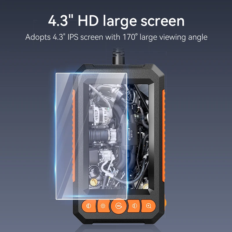 KERUI 2MP Endoscope Camera 4.3 IPS Screen Dual/Single Lens Waterproof Camera Borescope for Pipe Inspection Car Repair