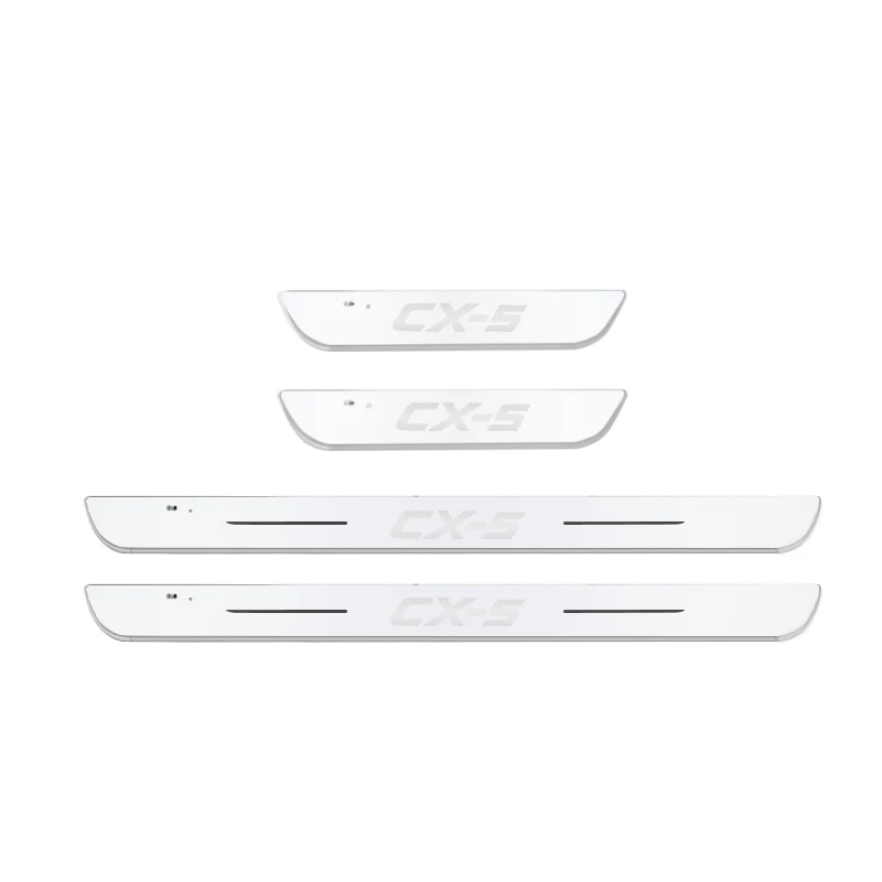 Wireless Car Welcome Door Sill Light for Mazda CX5 Projector Lamp USB Power Moving LED Car Scuff Pate Pedal Interior Accessories