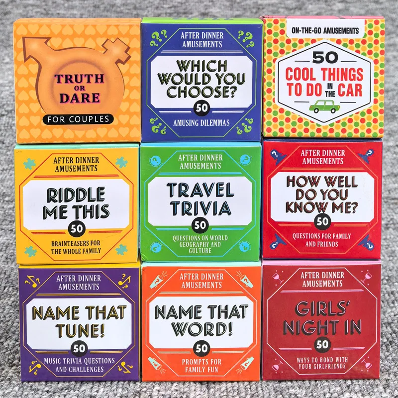 

Spanish Mini Size Game Cards " Name That Word !" 50 Pcs Cards Game Family Gathering Card Game Camping Game