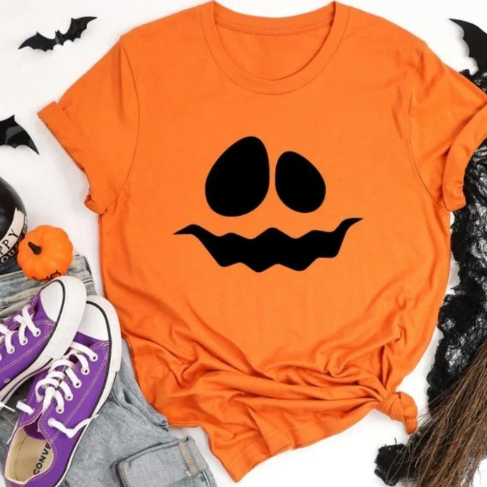 

Pumpkin Face Halloween T-shirt Funny Family Halloween Shirt Familie Group Tees Halloween 2025 Shirts for Man Ropa Dehombre