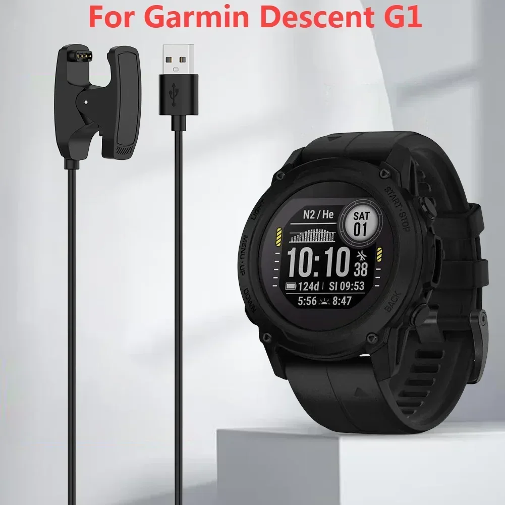 1M Charger Dock Station Clip Cradle Replacement USB Charging Cable W/Data Transfer for Garmin Descent G1/G1 Solar/Solar Letel