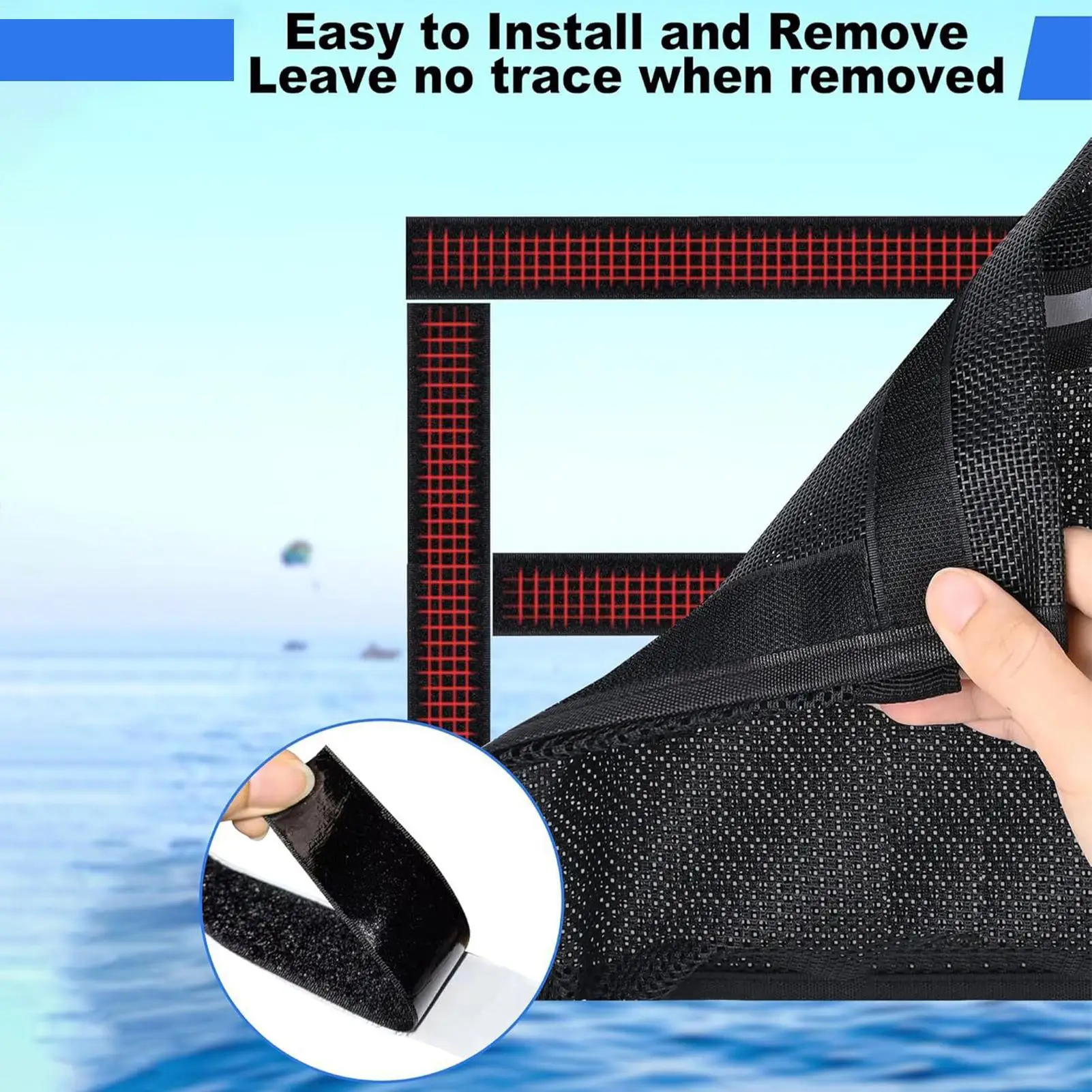 

Boat Storage Bag Adhesive Backing Leak-Proof Reflective Deck Mount Marine Storage Bag For Fishing Trip Offshore Sailing