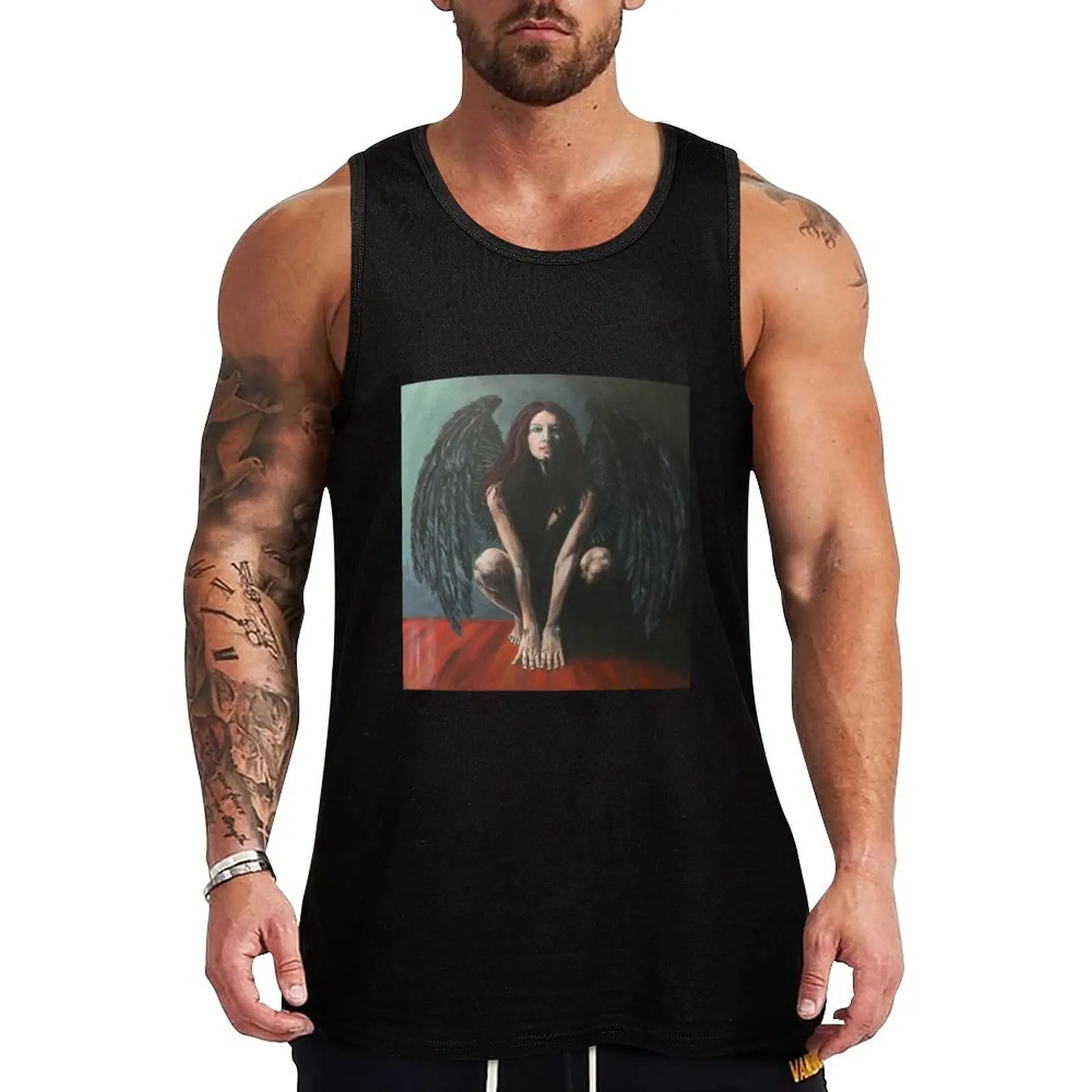 Bringer of Light - Lucifer Painting Tank Top Bodybuilding clothing man cotton t-shirts man