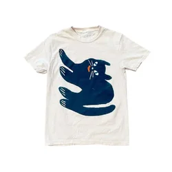 Y2K2024 Little Cat Cute Pure Cotton Shoulder Print Summer girocollo manica corta coppia t-shirt da uomo e da donna