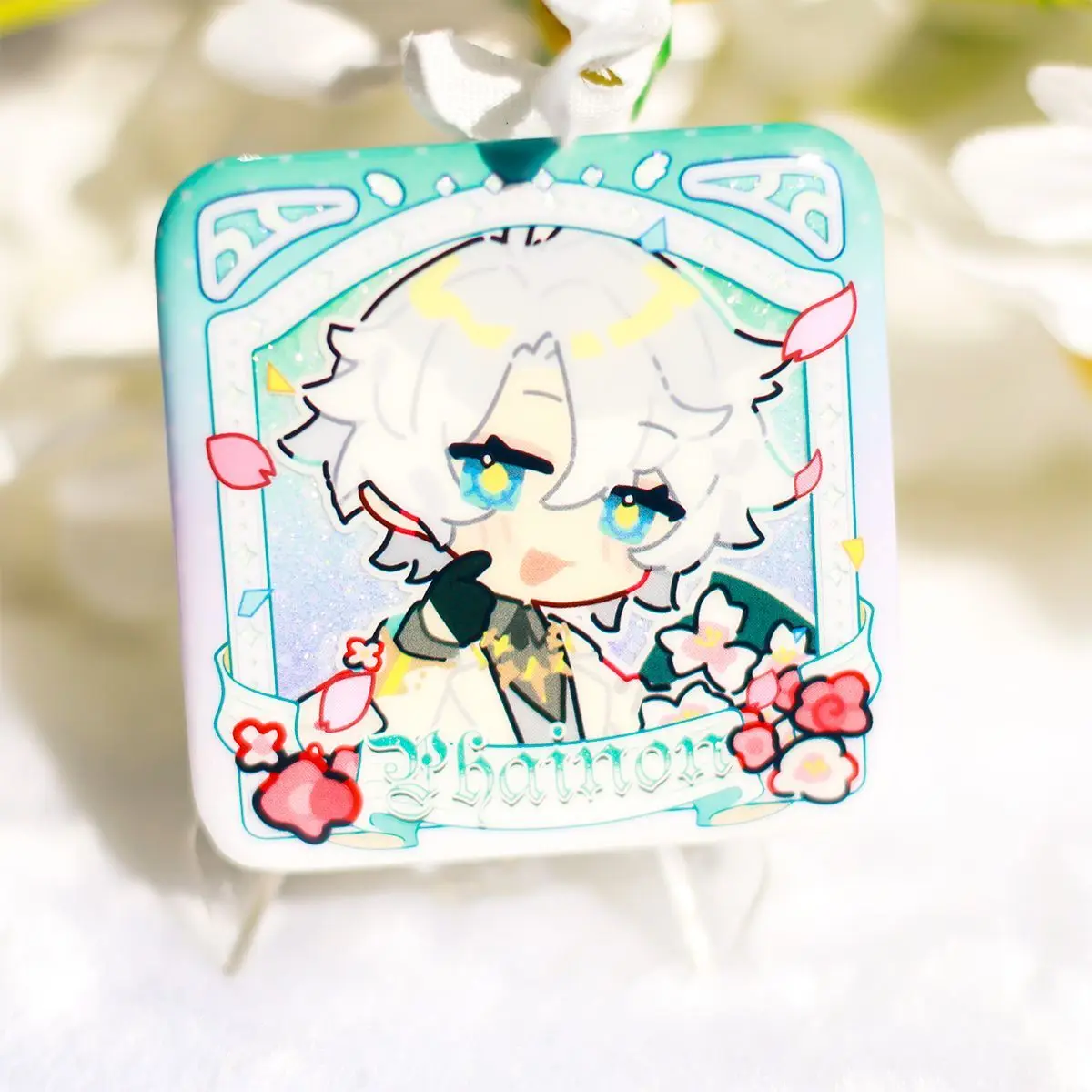 هونكاي: ستار السكك الحديدية Phainon Anaxagoras Mydei Castorice أنيمي تأثيري سلسلة مفاتيح مصنوعة من الأكريليك شارة بطاقة التصوير الفوري هدية عيد ميلاد #2