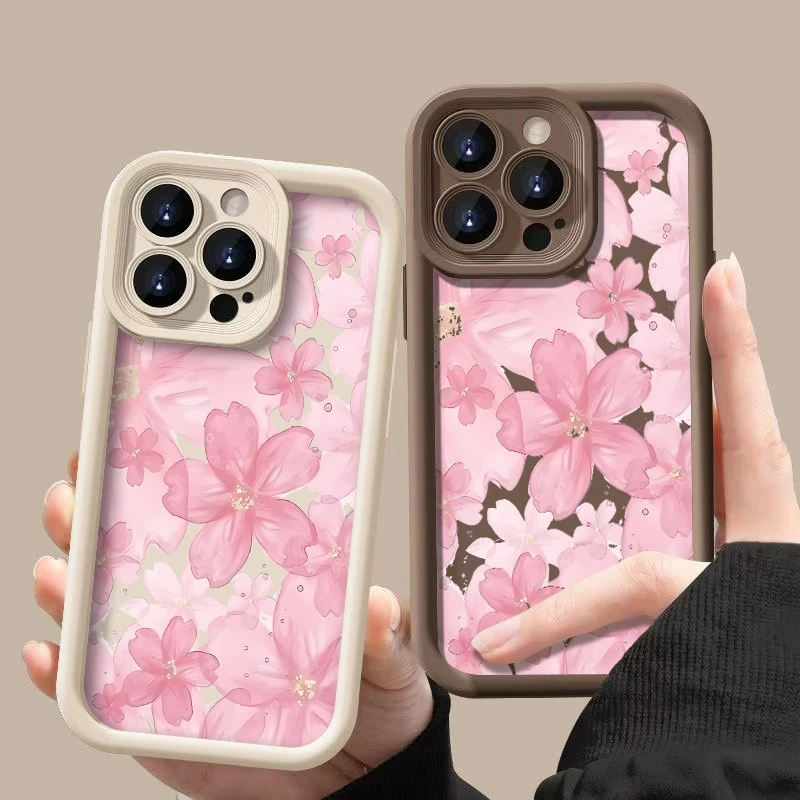 Coque de téléphone à motif de fleurs roses, plein écran, pour Realme 14 Pro Plus 5G 14X 13 12 11 10 9 8i 8 C75 C65 C63 C55 C53