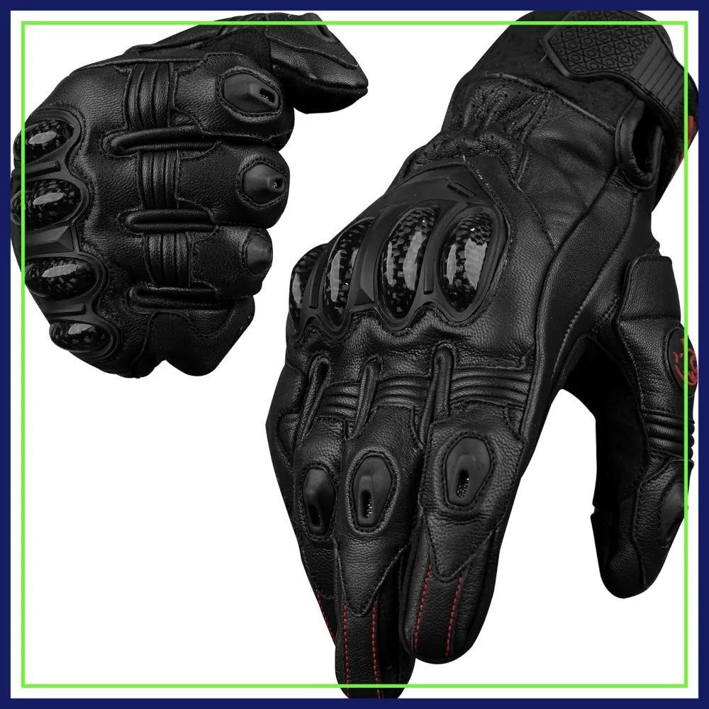 

Carbon Fiber Motorcycle Gloves with Knuckle Protection, Touchscreen Compatible for Men Women