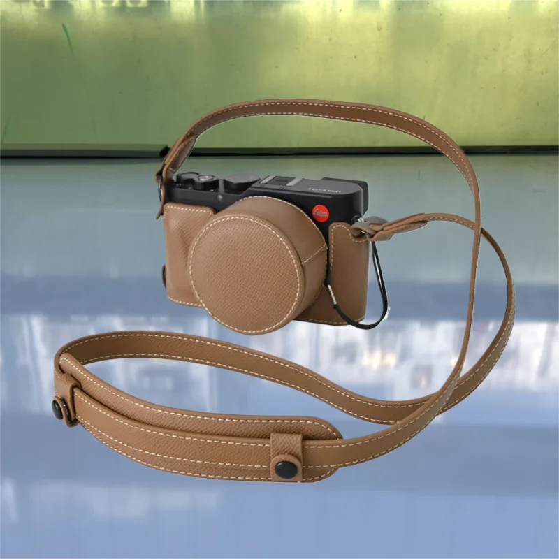 DLUX8 Palm Pattern PU Leather Camera Half Body Case for Leica D-LUX 8 D8 Battery Opening Bottom Cover