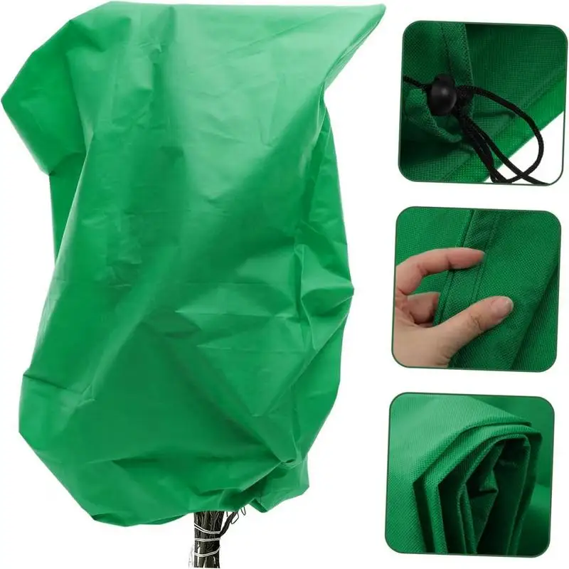Plant Freeze Protection Cover Winter Warm Tree Shrub Protecting Bag Drawstring Zipper Plant Protector Covers Garden Accessoies