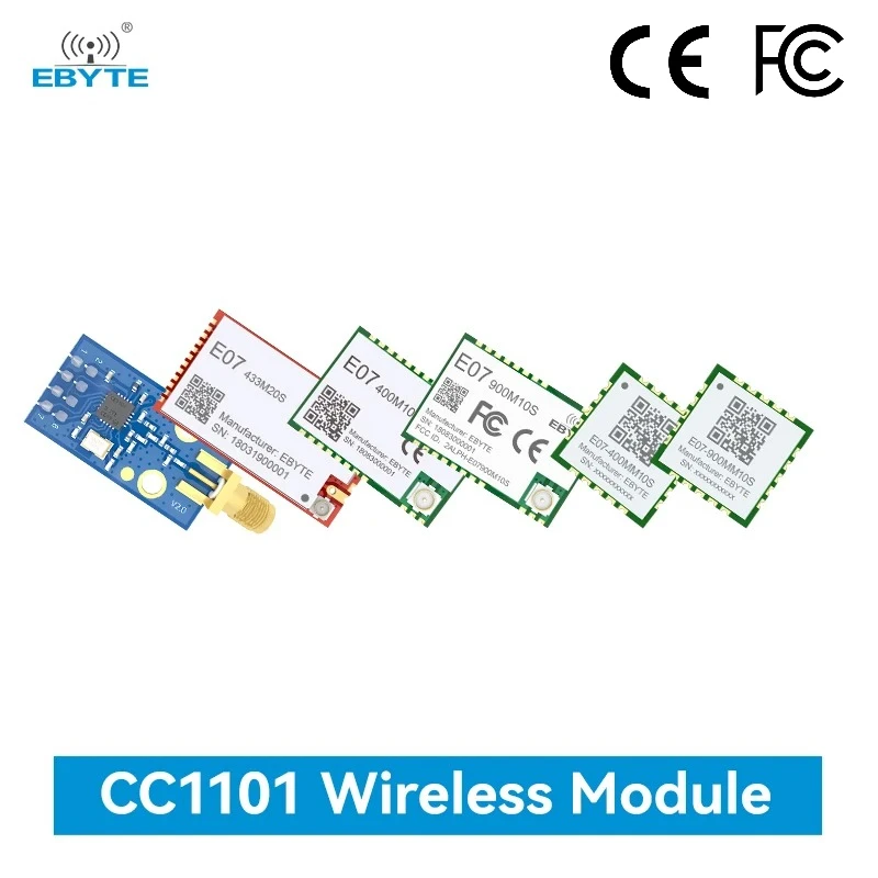 CC1101 Wireless RF Module 433Mhz E07 Module Stamp Hole Antenna Long Range 1.5km SMD Package SPI Wireless Module