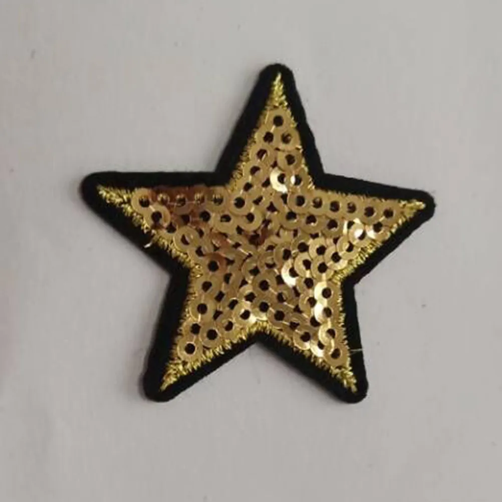 30Pcs Color-Shifting Sequin Embroidery Star Patches Clothing Repair Decoration Sewing DIY Applique for Denim Blouse Cap Backpack