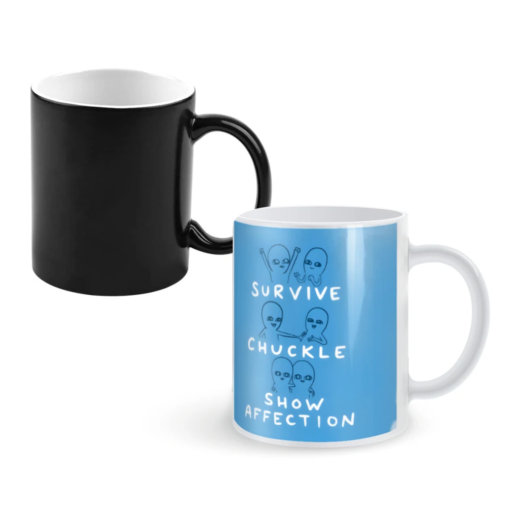 

SURVIVE CHUCKLE SHOW AFFECTION CHARACTERsCoffee Mugs And Mug Creative Color Change Tea Cup Ceramic Milk Cups Novelty Gifts