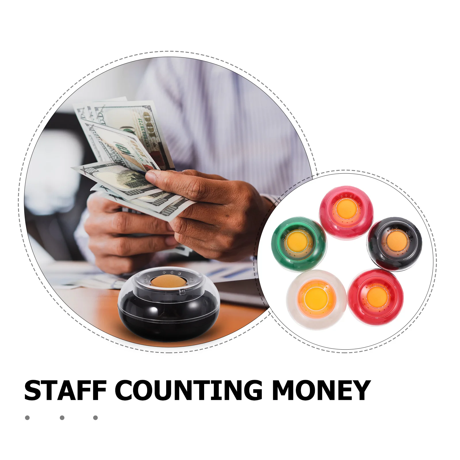 5pcs Finger Moistener For Counting Money Sponge Cup Tool Sorting Papers Non-Slip Grip Long Lasting Desktop Use Soft Comfortable