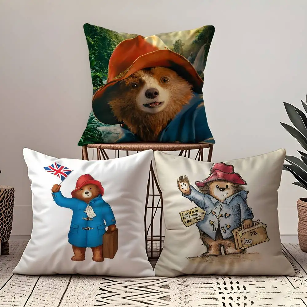 

P-Paddington Bear Anime Pillow Case pattern printing pillowcase living room sofa cushion cover bedroom room decor