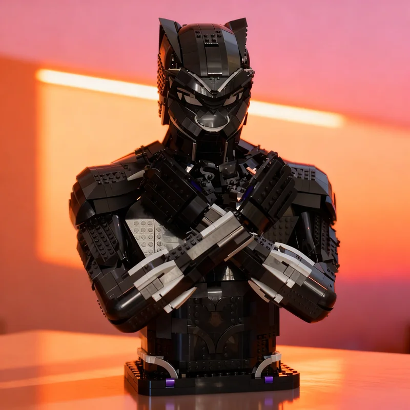 

2925 деталей MOC: Бюст Черной Пантеры (альтернативная модель) — конструктор Marvel Super Heroes. Креативный подарок, декор для демонстрации, сборная модель.