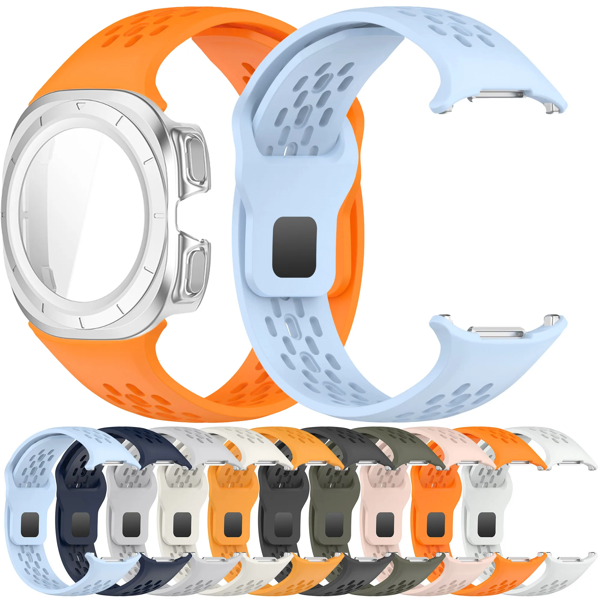 

Чехол и ремешок для Samsung Galaxy Watch Ultra 47 мм, мягкий силиконовый браслет для samsung galaxy ultra 47 мм, спортивный чехол для наручных часов