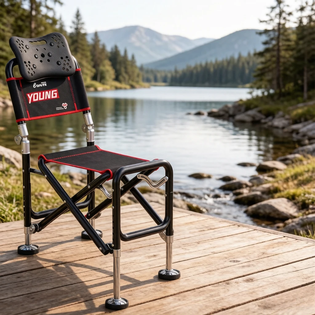 Foldable Multifunctional Platform Fishing Chair, Reclining Alloy Angler Seat, Strong Load Sturdy Durable for Outdoor Fishing