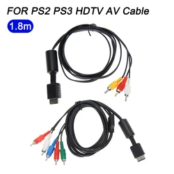 1.8m Audio Video HDTV Component AV Cable to RCA For PS2 / PS3 / PS3 Slim HD Multi Out Composite RCA Cable for Sony Playstation 3