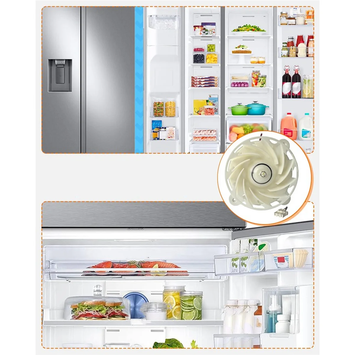 ABKB DA31-00342A محرك مروحة تبخير الثلاجة للثلاجة يستبدل EAP125908994982090 ARES2130RA DC 12V