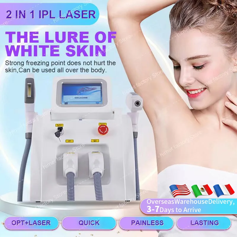 2025 Portable Laser 2 In 1 Nd Yag Tattoo Removal Machine IPL OPT L-aser Hair Removal Machine ND YAG Tattoo Removal Hair Laser