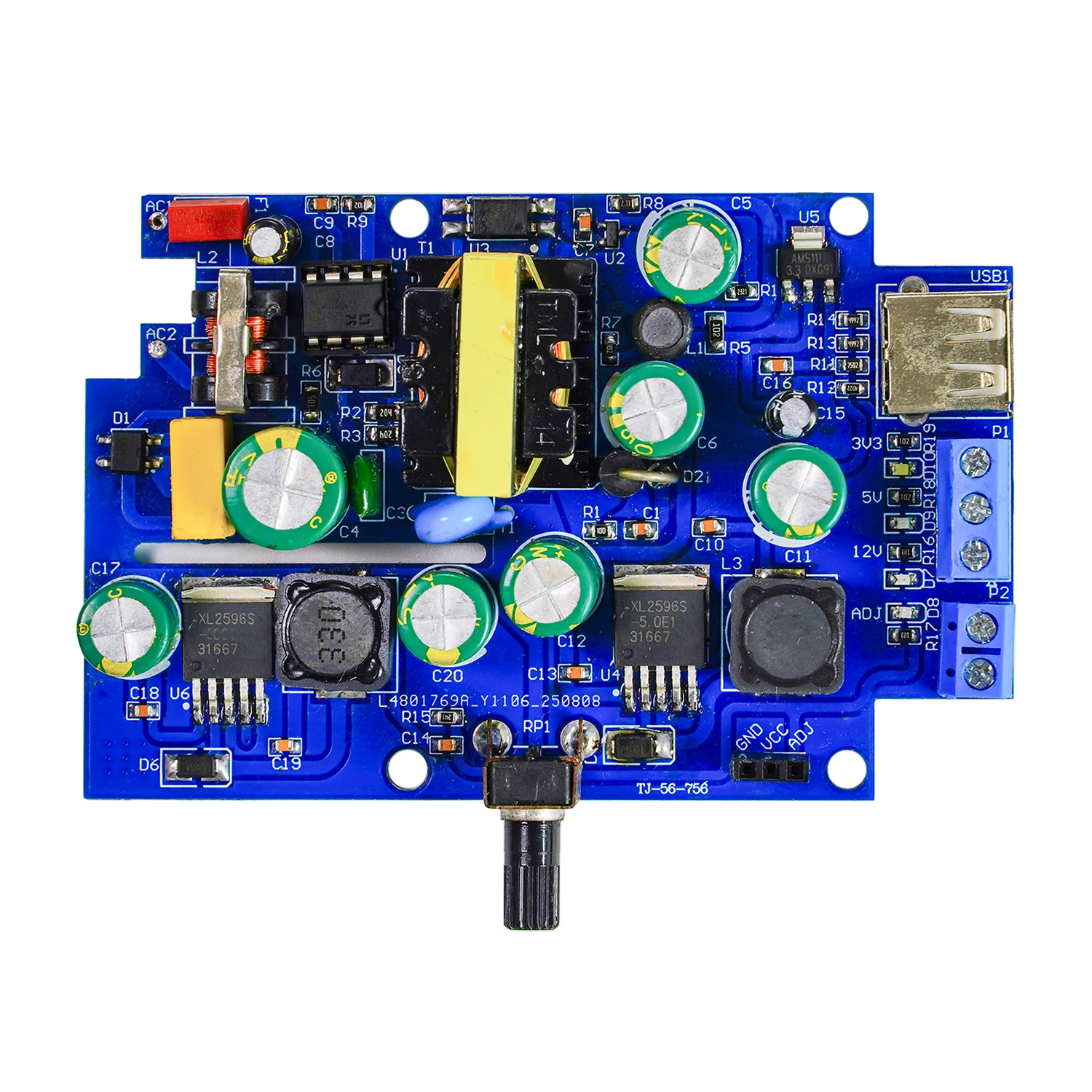 Zestaw do samodzielnego montażu regulowanego zasilacza impulsowego, elektronika DIY, lutowanie, nauka, praktyczny trening, płytka obwodu, części luzem — zdjęcie produktu 4