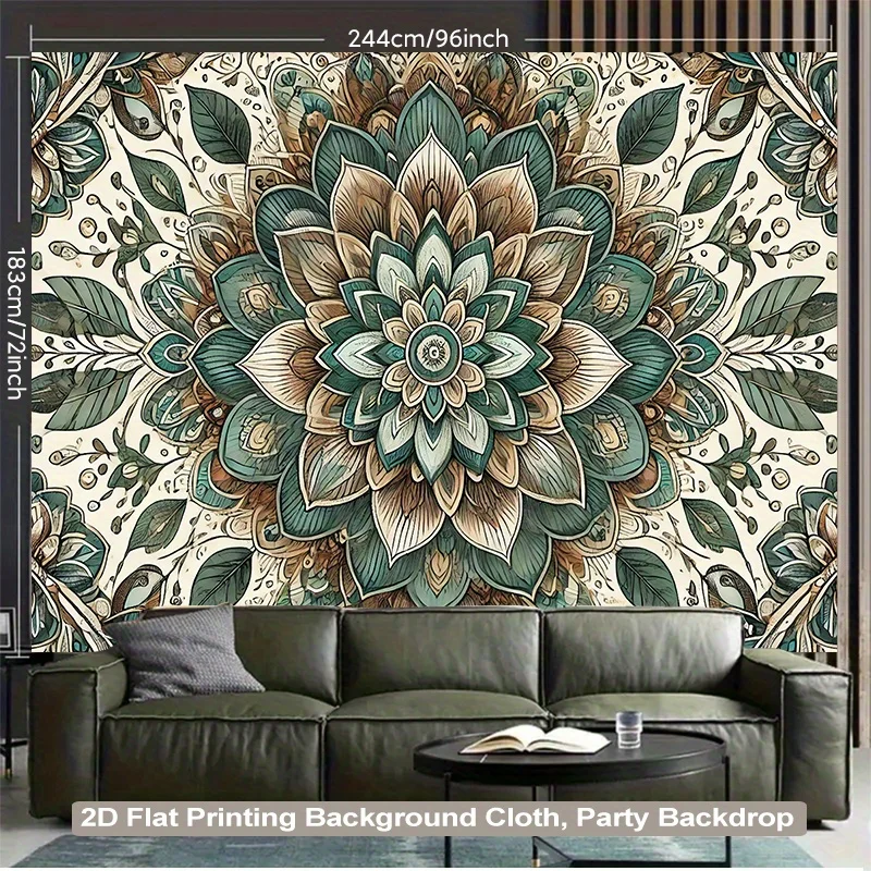 Luxurious Bohemian Mandala Tapestry Wall Decor Cloth Polyester Print Boho Tropical Ethnic Flower Backdrop for Home Party Decorat