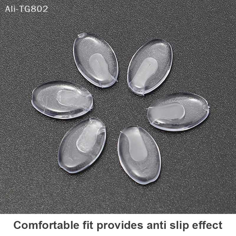 Transparent PVC Anti-Slip Nose Pads, Eyeglasses Nose Pads, Eyewear Bracket, Eyeglass Accessory, Flat Oval, 25 Pairs/Set