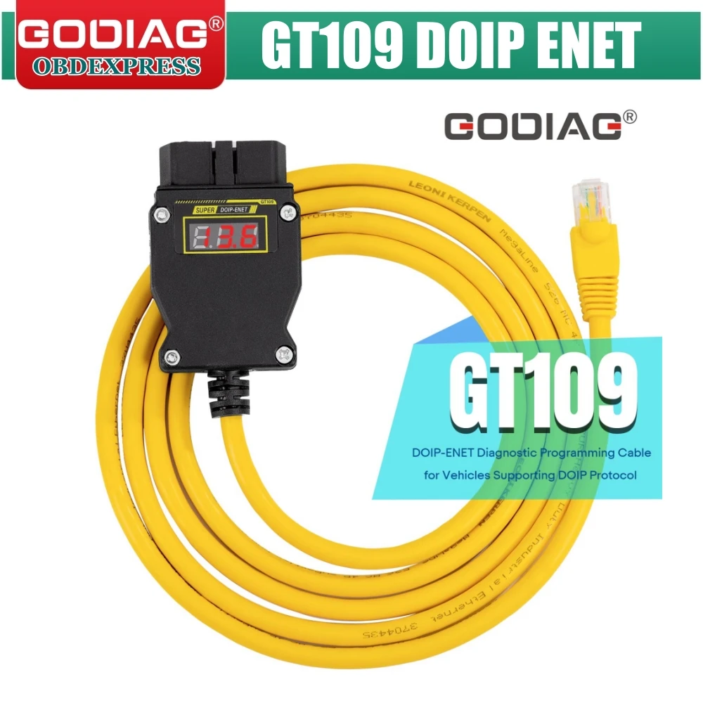 

GODIAG GT109 DOIP ENET with Voltage Display DOIP Diagnostic Programming Coding Adapter for BMW/Benz/VW/Audi