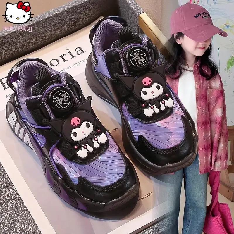 

Kawaii Youth Kuromi Casual Shoes Sanrio Autumn Winter Children's Warm Running Shoes Student Cartoon Anime Versatile Sports Shoes