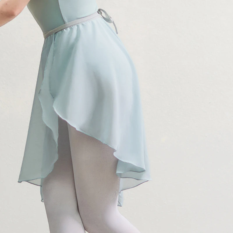 Women Ballet Skirt Chiffon Dance Wrap Skirt Ballroom Latin Ballerina Tutu Dress Skate Ballet Practice Skirt Tango Performance