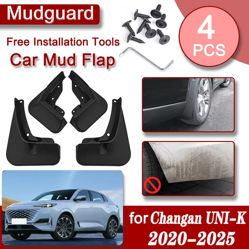 

Car Front Rear Mudguard For Changan UNI-K UNIK UNI K 2020-2025 Mudflaps Mudguards Anti-splash Mud Flaps Flares Splash Mud Guards