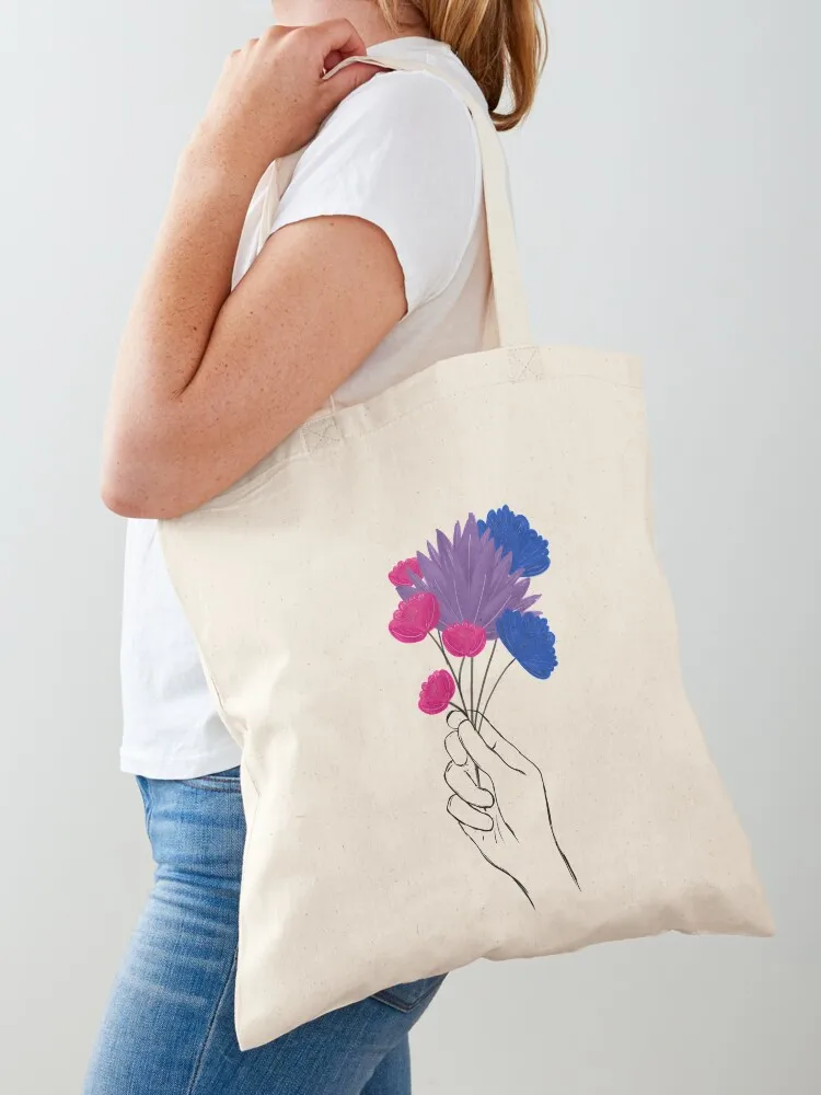 

Bi Flowers Tote Bag canvas tote bag Shopping bags bag for beach Fabric
