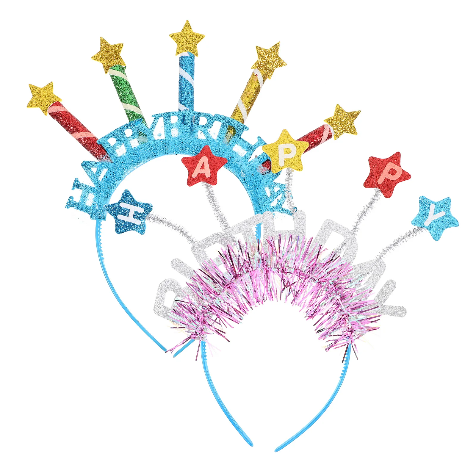

2pcs Birthday Headbands for Girls Celebration Party Hair Accessories Teen Kids Glitter Decorative Headdress