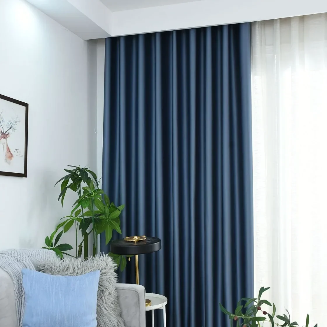 (65) Customized High-density Jacquard Dark Pattern High-shading Bedroom Balcony Living Room Study Blackout Curtains