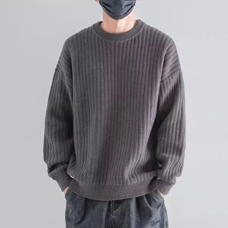 

New Round-neck Sweater in Autumn and Winter Wears a Base and a Solid Color and a Trendy Brand Loose Warm Top