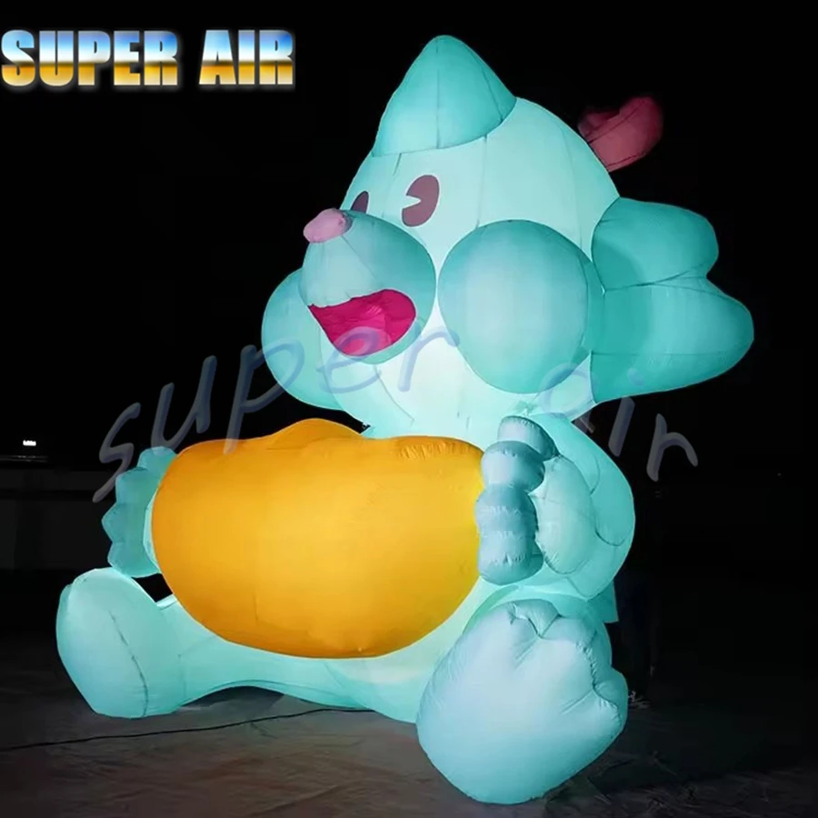 Venta directa de fábrica, bonito modelo de dibujos animados, modelo de mascota inflable, dragón de dibujos animados inflable para fiesta