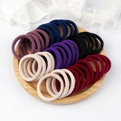 4cm High Elastic Headband 50PCS/Set Basic Colors Black Hair Bands Rope for Girl Women Gifts Hair Accessories Tie Ponytail Holder