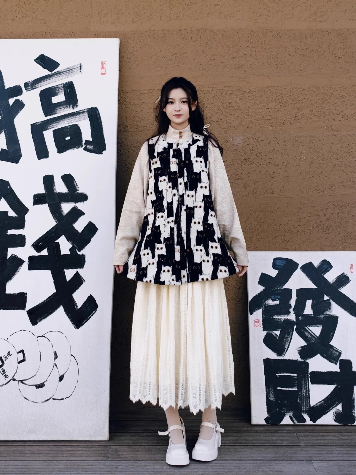 

Nanan Taste Piano Knitted Double-sided Wear round Ne Ming Dynas Sle Hanfu Warm Spring Autumn Chinese National Cos...