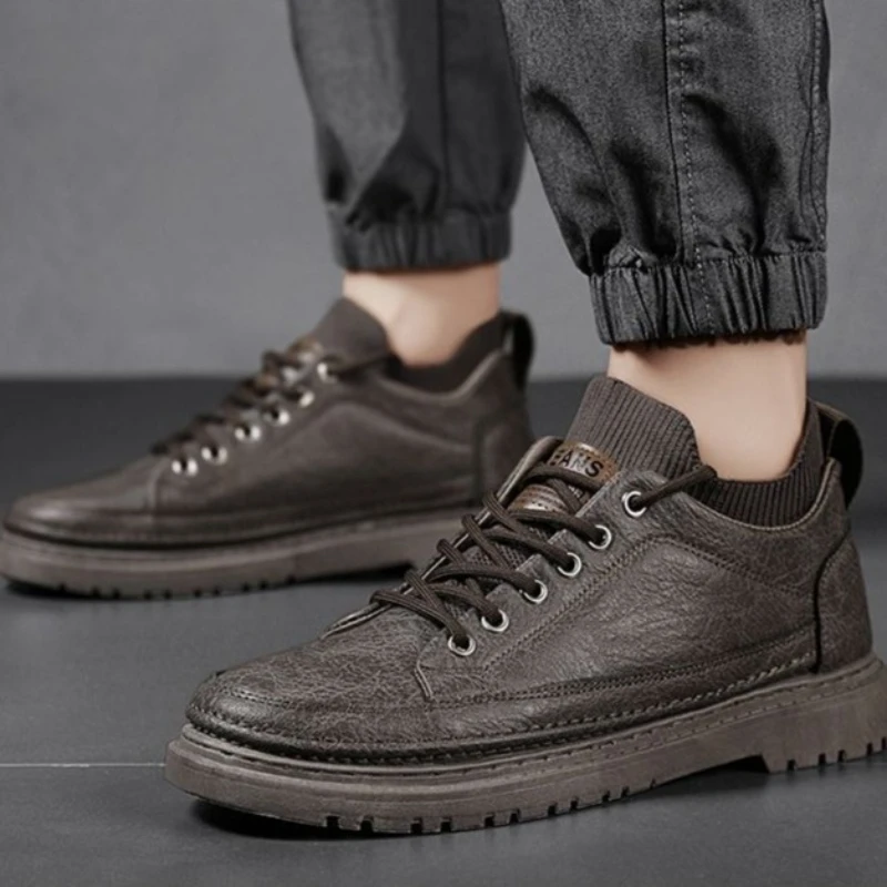 

Men's Autumn Elevator Shoes Korean Style Casual Leather Shoes Trendy Inner Height Increase Versatile British Design Footwear