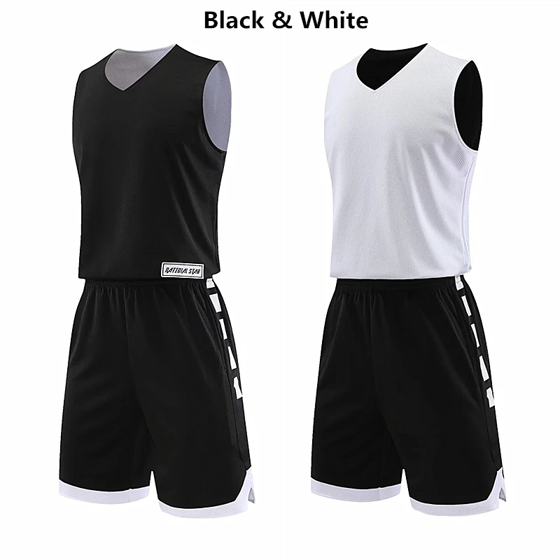 Double-sided Basketball Jerseys Suit for Men Women Quick-drying Basketball Training Uniform Sets Sleeveless Sports Clothes