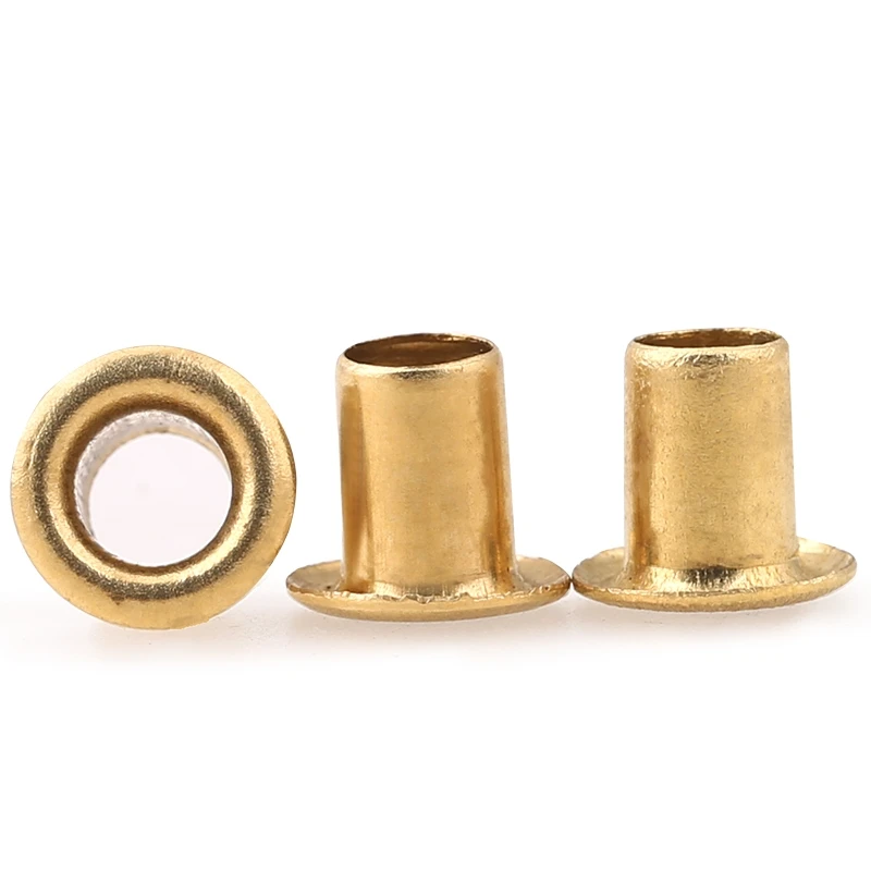 Brass Hollow Rivet Insert Nuts Copper Chicken Eye Circuit Board PCB Nails Tubular Rivet Nuts M0.9  M1.5 M2 M2.5 M3 M4 M5 M6