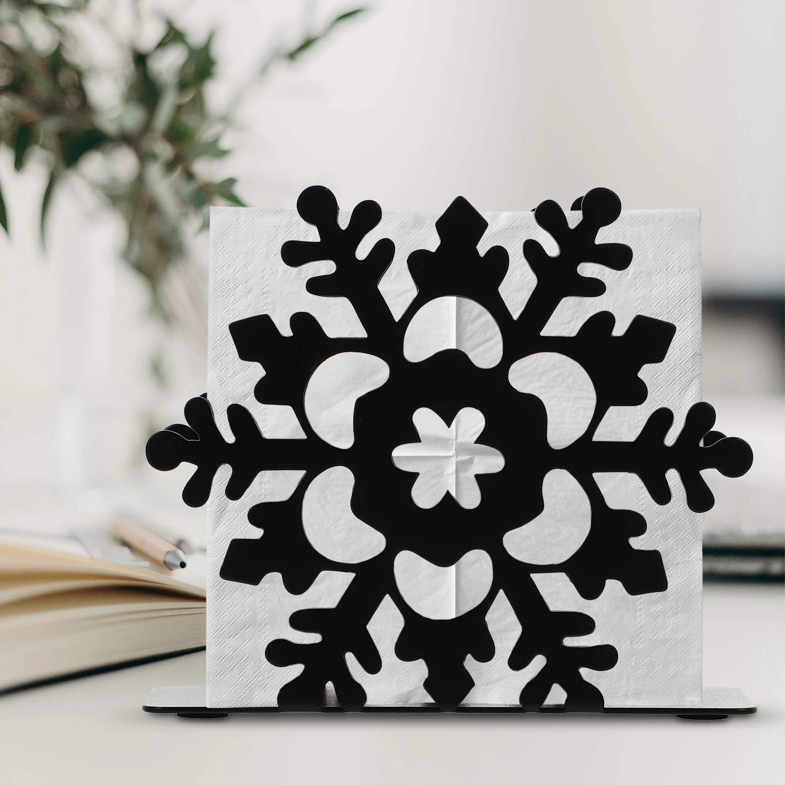 

Iron Snowflake Tissue Holder Lightweight Paper Towel St Creative Christmas Decor Storage Box Home Kitchen Bedroom